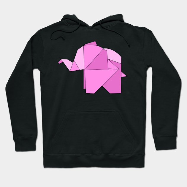 Pink origami elephant Hoodie by CalliesArt